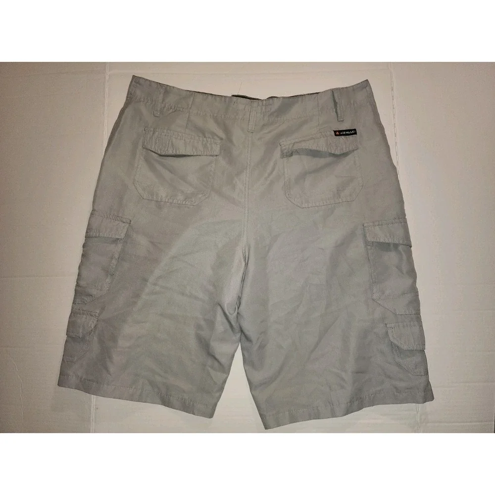 Airwalk Men Multi Pocket Cargo Shorts 36 Waist  gray lightweight